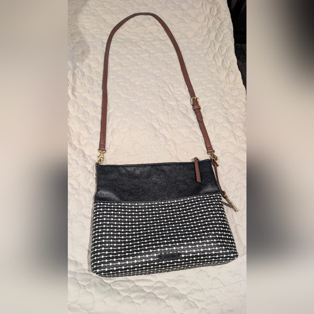 Fossil Black & Brown Women's Crossbody Bag